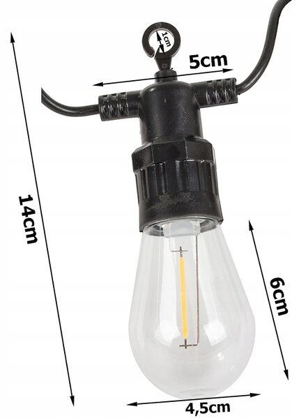 LED svetlobna vrtna veriga LUCENT, 20 m