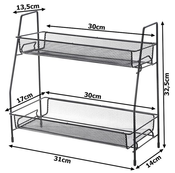 Organizator za kuhinjo TALORO 31x32,5 cm, črn