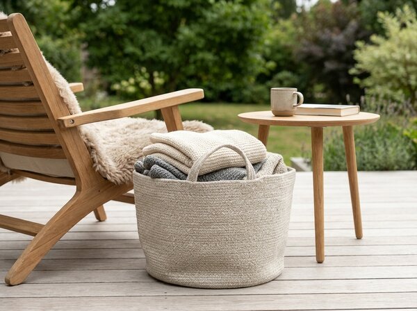 Košara za shranjevanje z ročaji COTTON HAVEN 35x35 cm - več barv Barva: Svetlo siva