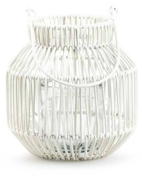 Kovinska laterna MAREN HALO 18,5 cm, bela