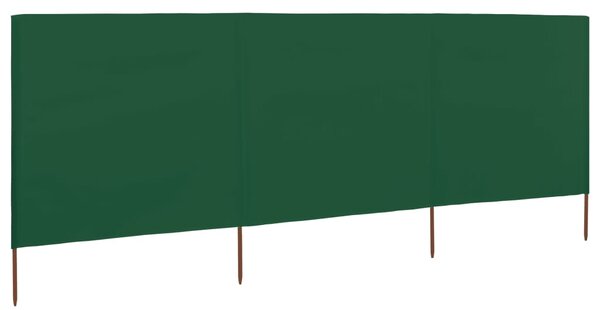 VidaXL 3-panelni vetrobran tkanina 400x120 cm zelene barve