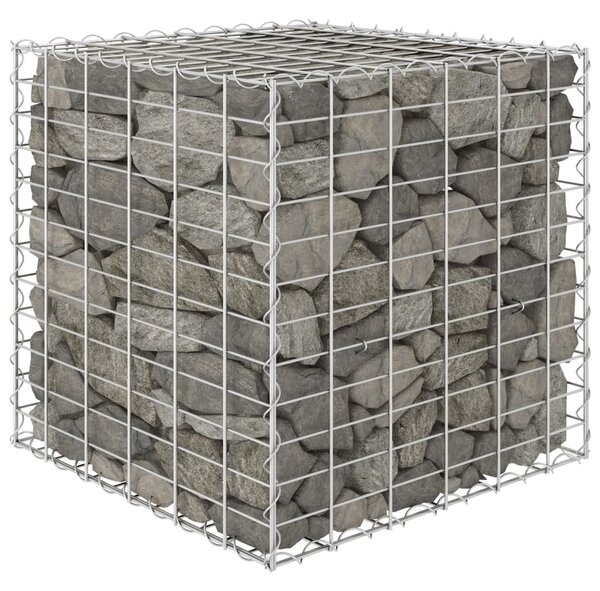 VidaXL Kockasta visoka greda gabion iz jeklene žice 60x60x60 cm