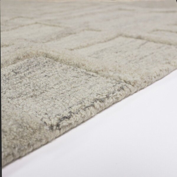 Sivo-bež ročno tkan volnen tekač 80x300 cm Elva – Flair Rugs