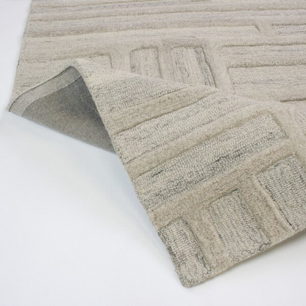 Sivo-bež ročno tkan volnen tekač 80x300 cm Elva – Flair Rugs
