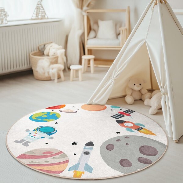 Pralna otroška igralna preproga ø120 cm Space Trip – Mila Home