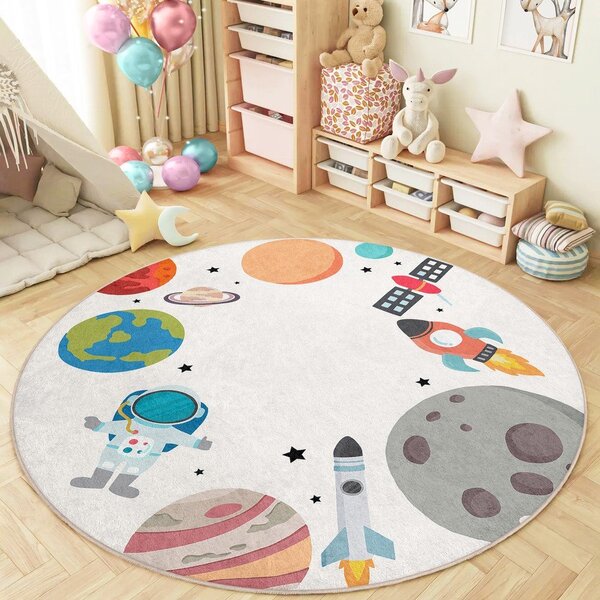 Pralna otroška igralna preproga ø120 cm Space Trip – Mila Home
