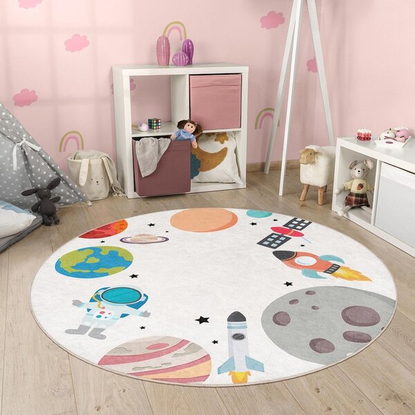 Pralna otroška igralna preproga ø120 cm Space Trip – Mila Home