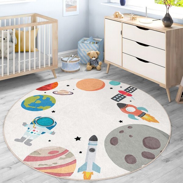 Pralna otroška igralna preproga ø120 cm Space Trip – Mila Home