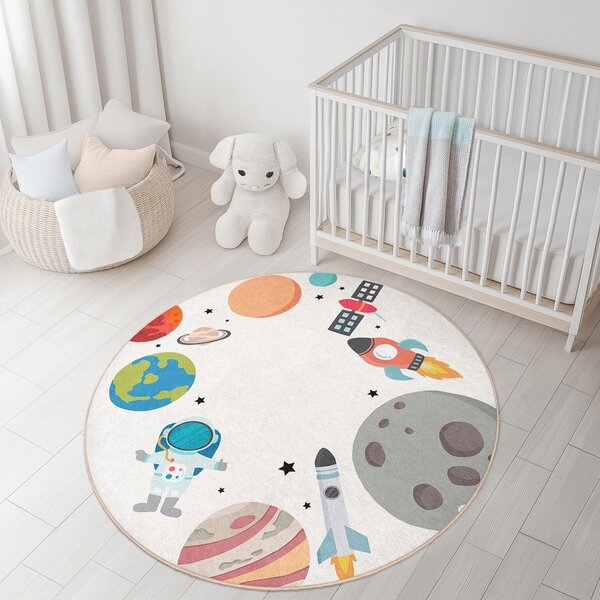 Pralna otroška igralna preproga ø120 cm Space Trip – Mila Home