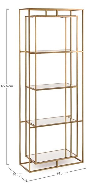 Jeklen regal v zlati barvi 68x172,5x28 cm Elenor – Bizzotto