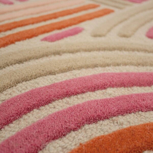 Rožnata ročno tkana volnena preproga 140x200 cm Spiral Shaped – Flair Rugs
