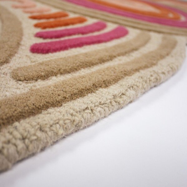 Rožnata ročno tkana volnena preproga 140x200 cm Spiral Shaped – Flair Rugs