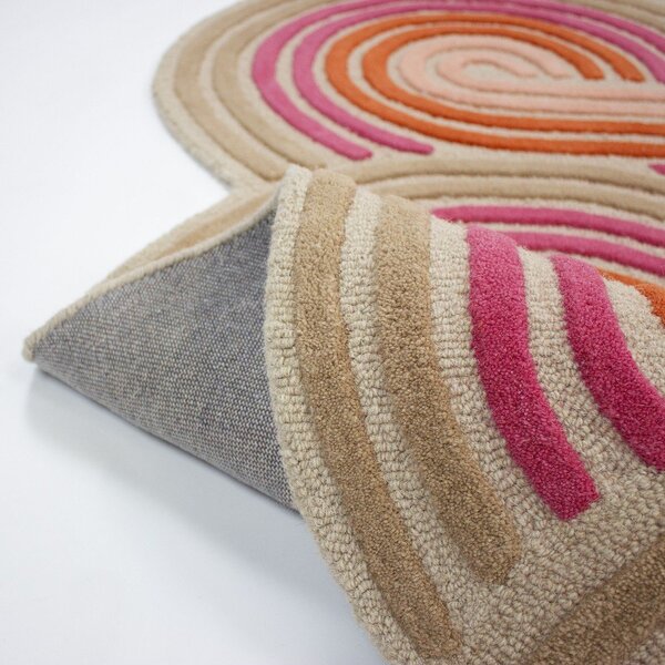 Rožnata ročno tkana volnena preproga 140x200 cm Spiral Shaped – Flair Rugs