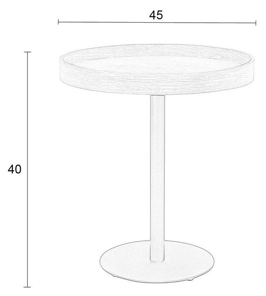 Okrogla stranska mizica z mizno ploščo v hrastovem dekorju ø 40 cm Yuri S – White Label