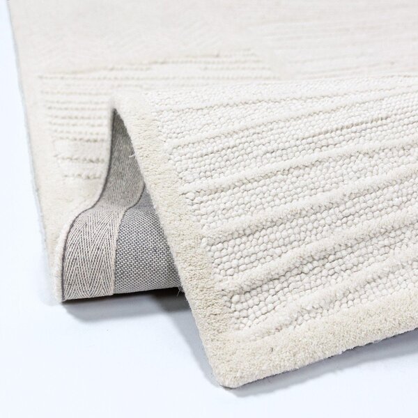 Bela ročno tkana preproga iz mešanice volne 140x200 cm Sculptured Blocks – Flair Rugs