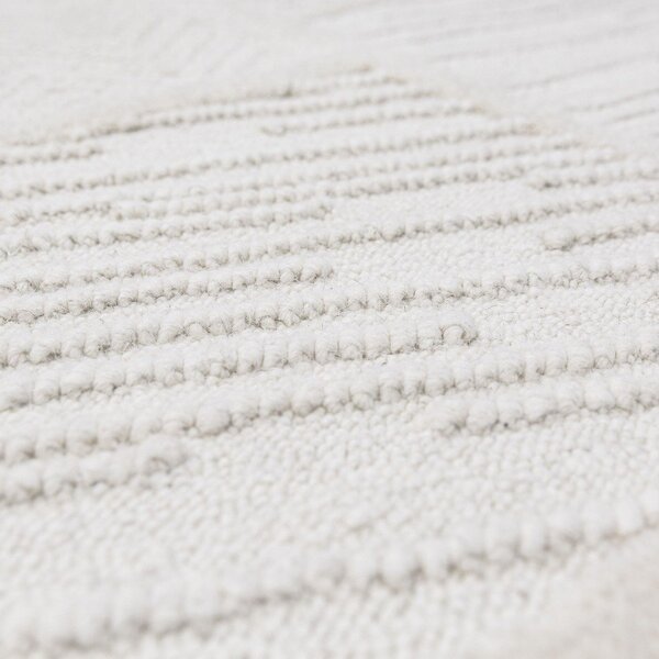 Bela ročno tkana preproga iz mešanice volne 140x200 cm Sculptured Blocks – Flair Rugs