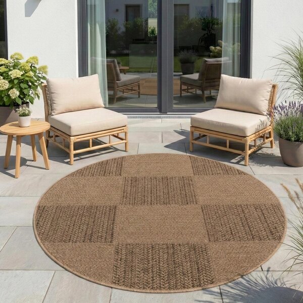 Rjava okrogla notranja in zunanja preproga ø 80 cm Timber 1405 – Ayyildiz Carpets