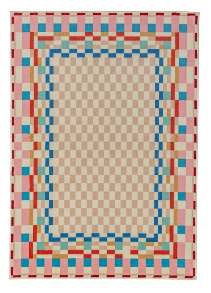 Preproga iz mešanice volne 180x230 cm Checkered Border – Flair Rugs