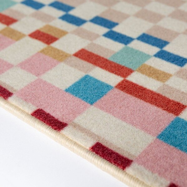 Tekač iz mešanice volne 80x300 cm Checkered Border – Flair Rugs