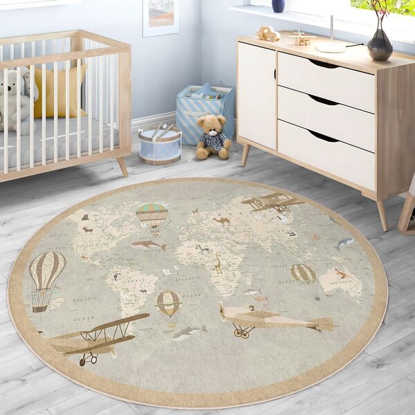Pralna otroška igralna preproga ø150 cm Vintage World – Mila Home