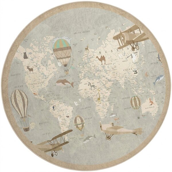 Pralna otroška igralna preproga ø150 cm Vintage World – Mila Home