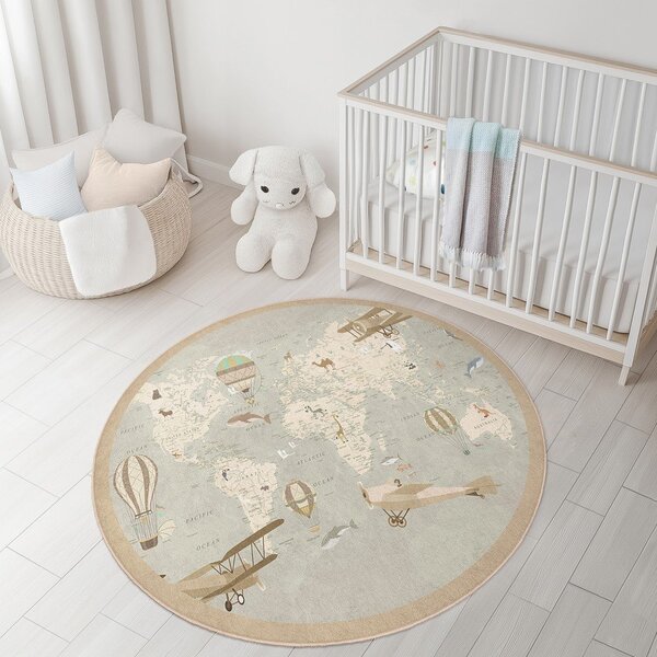 Pralna otroška igralna preproga ø150 cm Vintage World – Mila Home