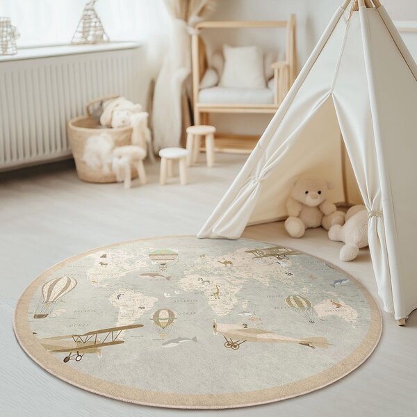 Pralna otroška igralna preproga ø150 cm Vintage World – Mila Home