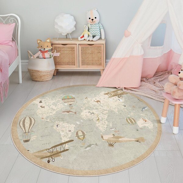Pralna otroška igralna preproga ø150 cm Vintage World – Mila Home
