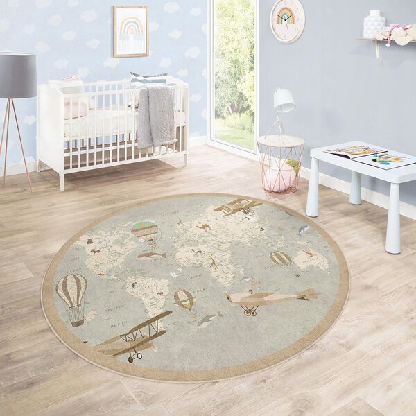 Pralna otroška igralna preproga ø150 cm Vintage World – Mila Home