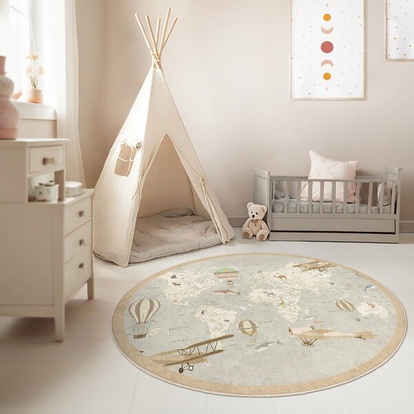 Pralna otroška igralna preproga ø150 cm Vintage World – Mila Home