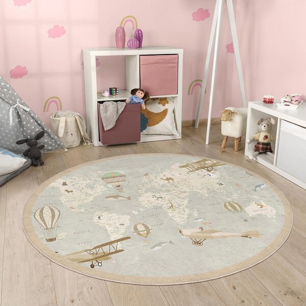 Pralna otroška igralna preproga ø150 cm Vintage World – Mila Home