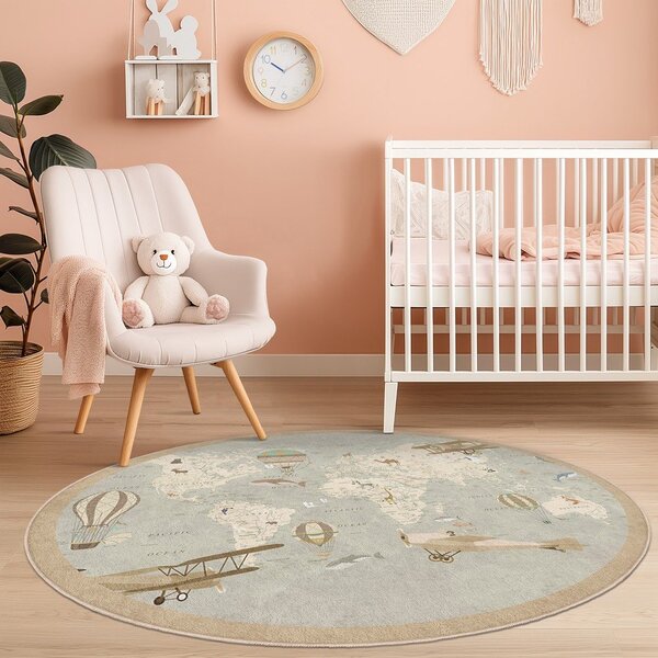 Pralna otroška igralna preproga ø150 cm Vintage World – Mila Home