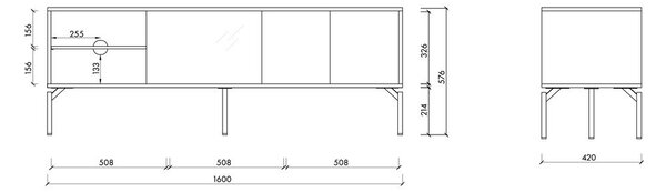 TV omarica v barvi terakote 160x60x42 cm Met – noo.ma