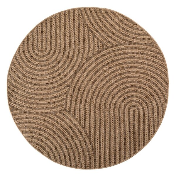 Rjava okrogla notranja in zunanja preproga ø 80 cm Timber 1401 – Ayyildiz Carpets