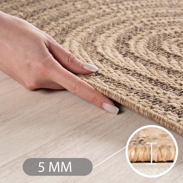 Rjava okrogla notranja in zunanja preproga ø 80 cm Timber 1401 – Ayyildiz Carpets