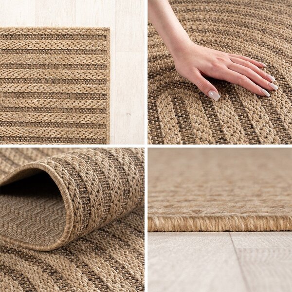 Rjava okrogla notranja in zunanja preproga ø 80 cm Timber 1401 – Ayyildiz Carpets