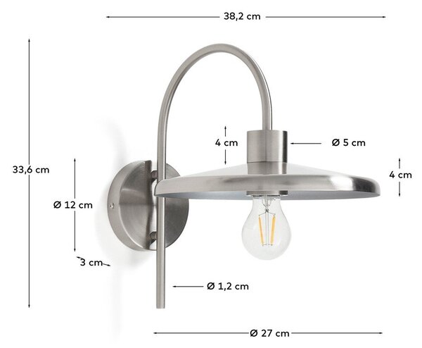 Stenska svetilka v srebrni barvi ø 27 cm Nuvira – Kave Home