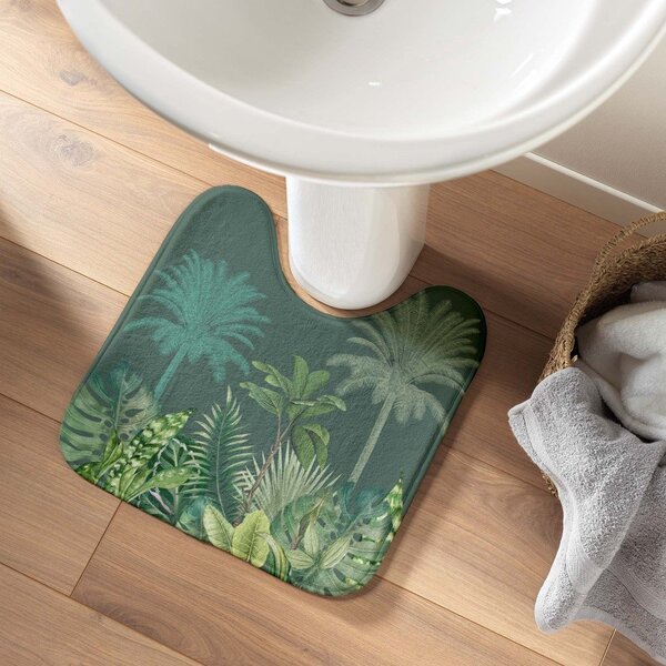 Zelena tekstilna kopalniška preproga za WC 45x45 cm Vagabonde – douceur d'intérieur