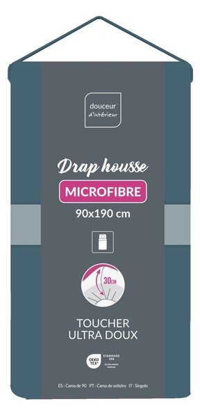 Modra napenjalna rjuha iz mikrovlaken 90x190 cm Oscar – douceur d'intérieur