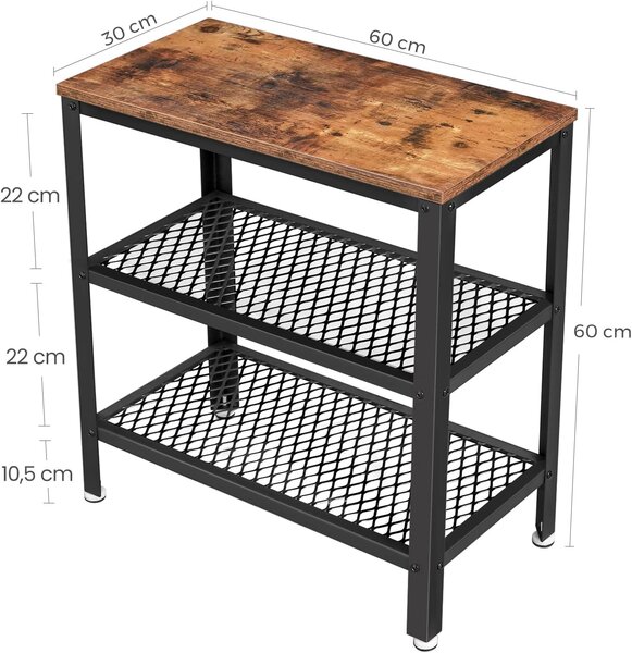 Odlagalna mizica TAYLOR 60x30 cm, rustikalno rjava