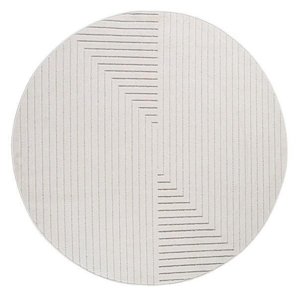 Kremno bela okrogla notranja in zunanja preproga ø 80 cm Nova 1202 – Ayyildiz Carpets