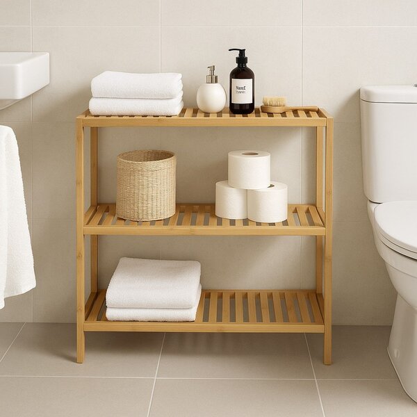 Bambusova kopalniška polica v naravni barvi 69x60 cm Skaren – Bonami Essentials