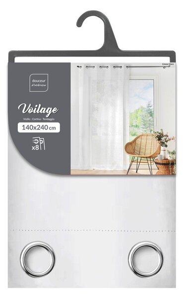 Bela prosojna zavesa iz tančice 140x240 cm Lissea – douceur d'intérieur