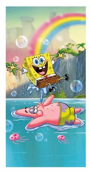 Bombažna otroška brisača 70x140 cm Sponge Bob "Tropical Duo" – Jerry Fabrics