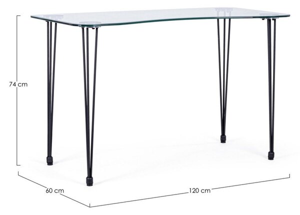 Pisalna miza s stekleno mizno ploščo 60x120 cm Rondo – Bizzotto