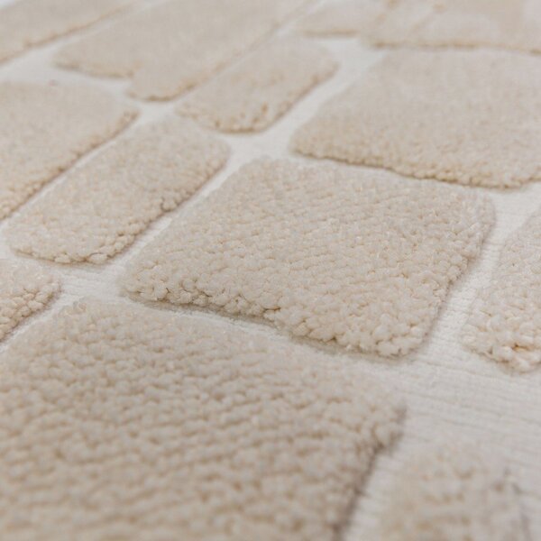Kremno bela preproga 133x190 cm Esra Cobbled – Flair Rugs