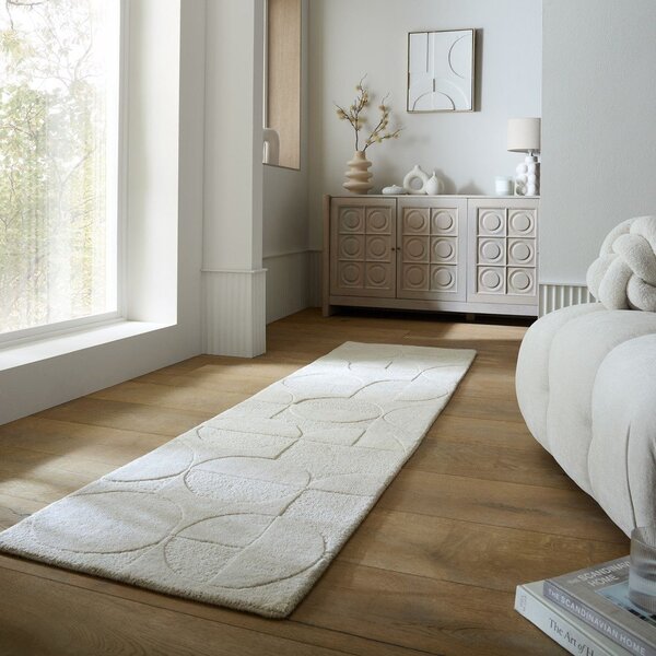 Slonokoščen ročno tkan volnen tekač 60x230 cm Gigi – Flair Rugs