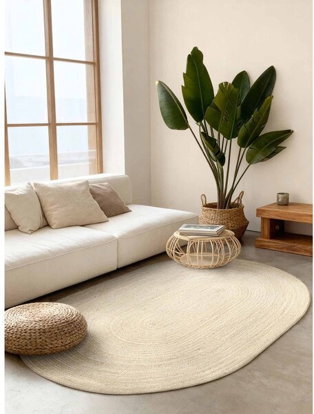Obojestranska ročno tkana preproga iz jute v svetli naravni barvi 160x230 cm Braided – Hanse Home