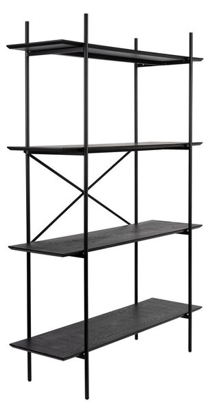 Črn kovinski regal 120x180x40 cm Marcio – White Label