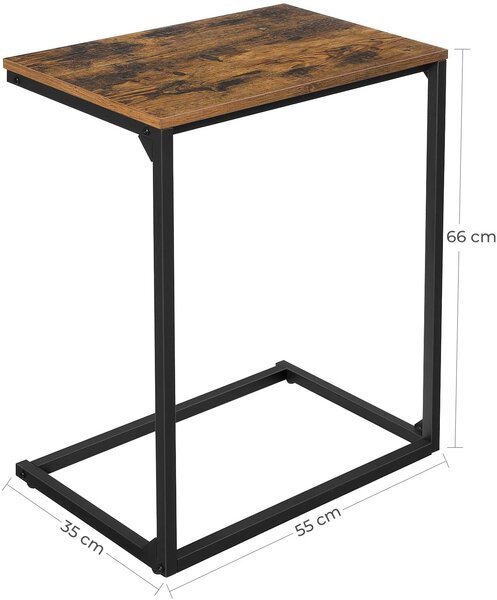 Odlagalna miza TAYLOR 55x35 cm, rustikalno rjava